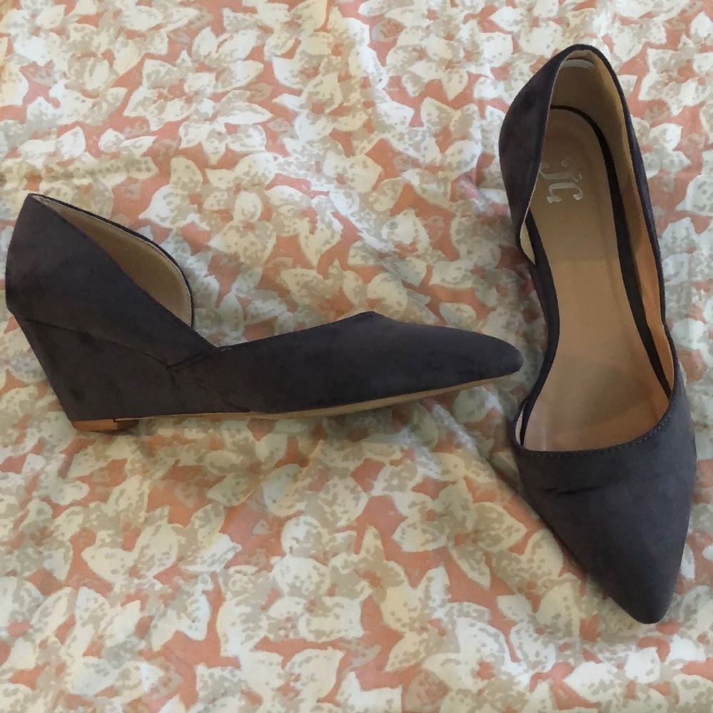 J Goods Suede Pointed-toe Wedges